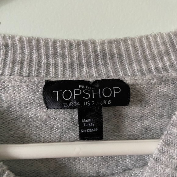 Cropped grey sweater - Picture 2 of 3